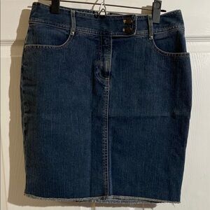 Tahari Dark Blue Denim Skirt